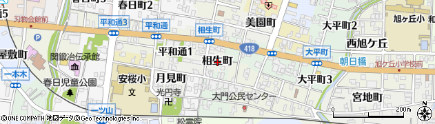 岐阜県関市相生町周辺の地図