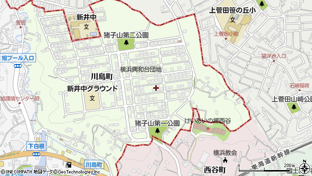 〒241-0011 神奈川県横浜市旭区川島町の地図
