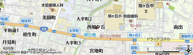 岐阜県関市西旭ケ丘周辺の地図