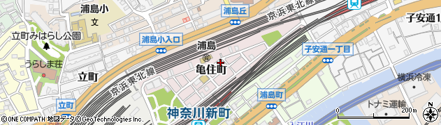 神奈川県横浜市神奈川区亀住町周辺の地図