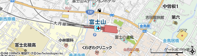 山梨県富士吉田市周辺の地図