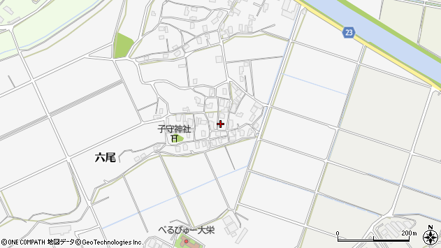〒689-2208 鳥取県東伯郡北栄町六尾の地図