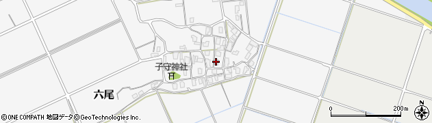 鳥取県北栄町（東伯郡）六尾周辺の地図