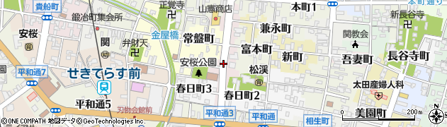 岐阜県関市千年町周辺の地図