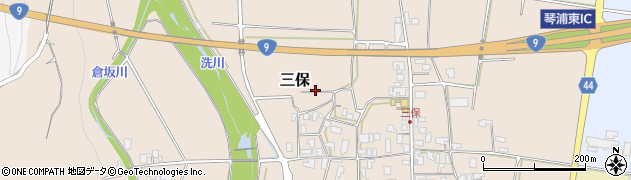 鳥取県東伯郡琴浦町三保周辺の地図