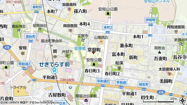 〒501-3867 岐阜県関市常盤町の地図