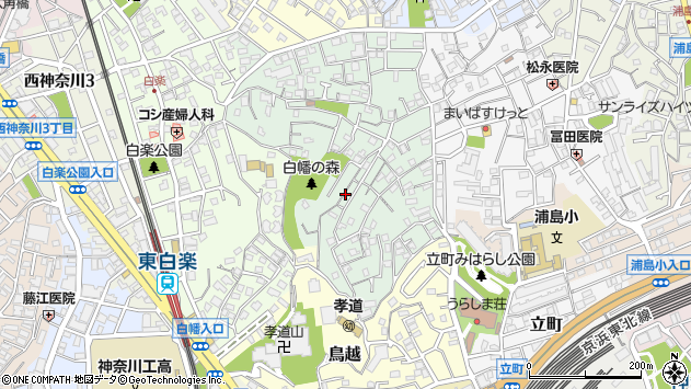 〒221-0074 神奈川県横浜市神奈川区白幡西町の地図