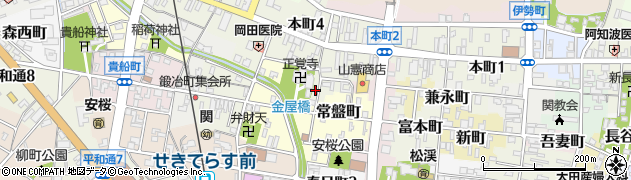 岐阜県関市白川町周辺の地図