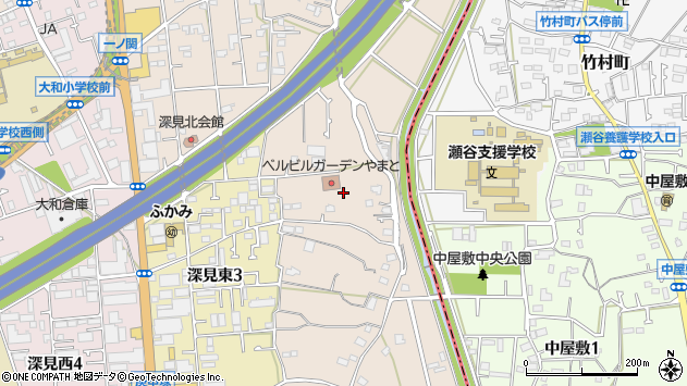 〒242-0011 神奈川県大和市深見の地図