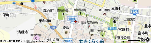 岐阜県関市貴船町周辺の地図