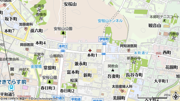 〒501-3886 岐阜県関市本町の地図