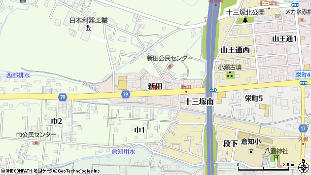 〒501-3257 岐阜県関市新田の地図