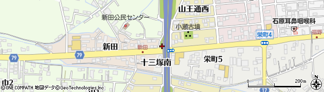 岐阜県関市十三塚町周辺の地図