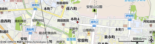 岐阜県関市本町周辺の地図