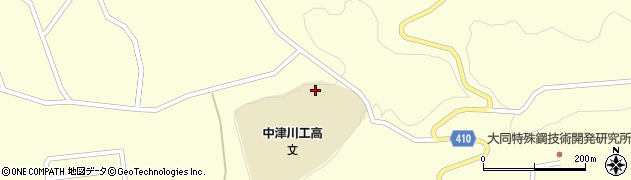 中津川工業高校周辺の地図