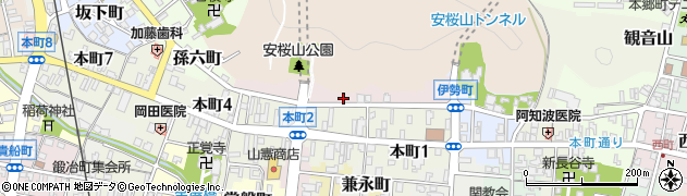 岐阜県関市山ノ手周辺の地図