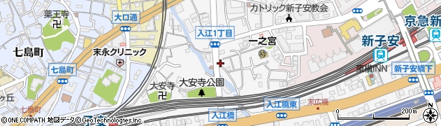 森岡邸_神奈川区入江駐車場周辺の地図
