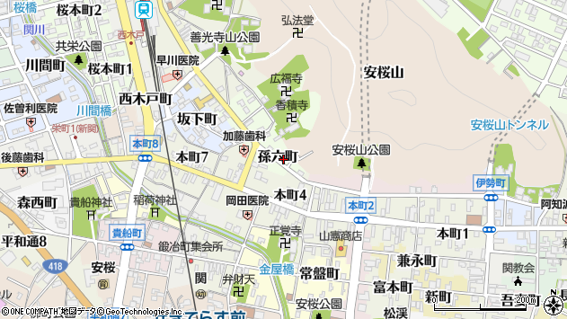 〒501-3884 岐阜県関市孫六町の地図