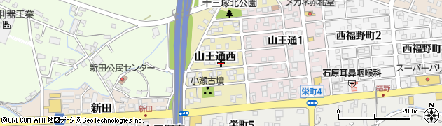 岐阜県関市山王通西周辺の地図
