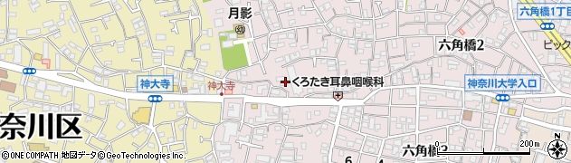 神奈川県横浜市神奈川区六角橋5丁目8周辺の地図