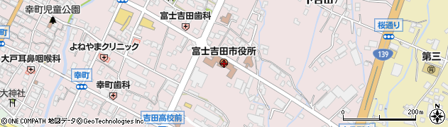 富士吉田市役所周辺の地図