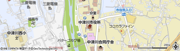 岐阜県中津川市周辺の地図