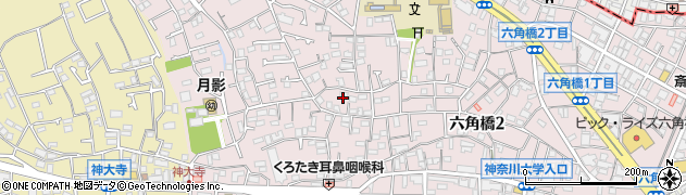 神奈川県横浜市神奈川区六角橋周辺の地図
