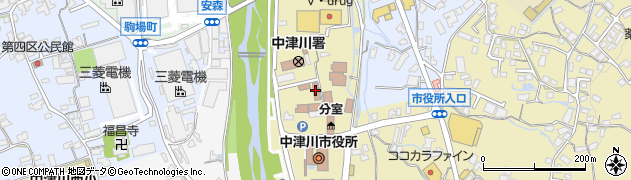中津川市消防本部中消防署周辺の地図