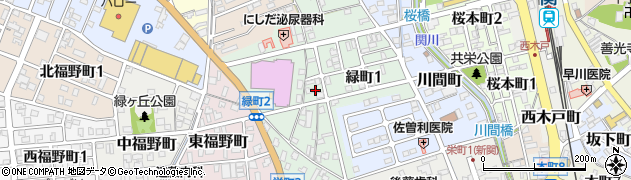 岐阜県関市緑町周辺の地図
