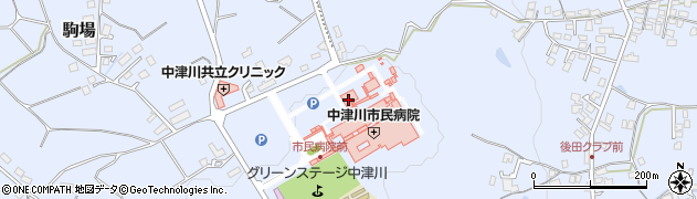 中津川市役所　中津川市民病院健康管理センター周辺の地図
