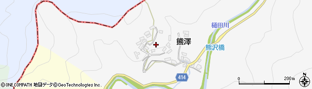 山梨県身延町（南巨摩郡）熊澤周辺の地図