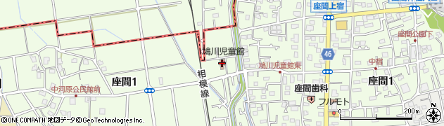 座間市役所　鳩川児童館周辺の地図