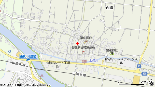 〒689-2201 鳥取県東伯郡北栄町西園の地図