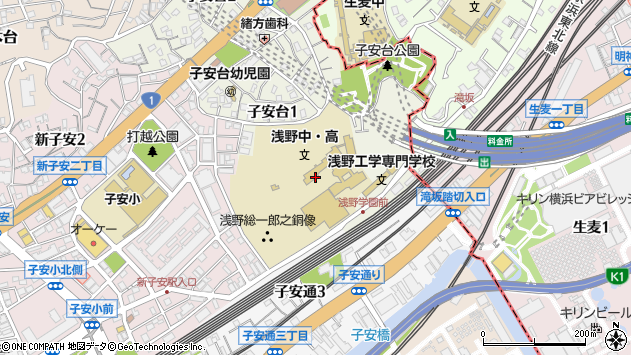 〒221-0012 神奈川県横浜市神奈川区子安台の地図