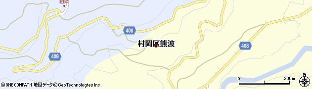 兵庫県香美町（美方郡）村岡区熊波周辺の地図