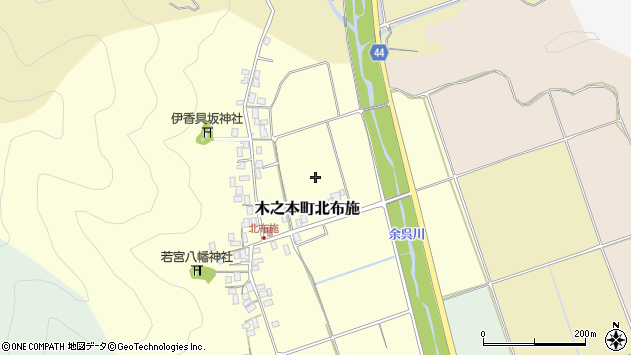 〒529-0434 滋賀県長浜市木之本町北布施の地図