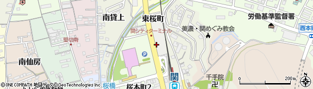 岐阜県関市東桜町周辺の地図