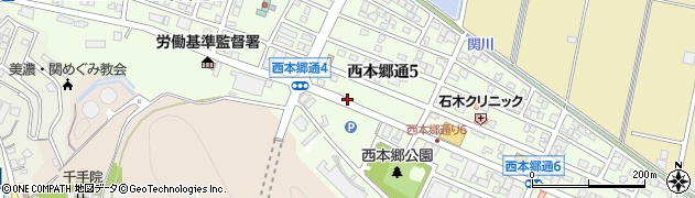 岐阜県関市西本郷通周辺の地図