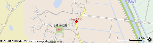中古志入口周辺の地図