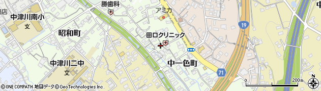 岐阜県中津川市中一色町周辺の地図