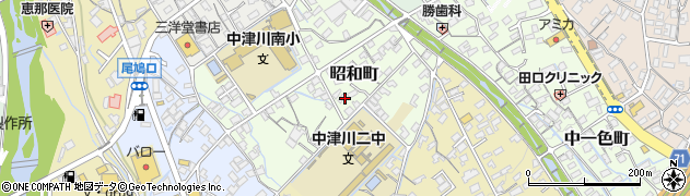 岐阜県中津川市昭和町周辺の地図
