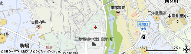岐阜県中津川市駒場町周辺の地図