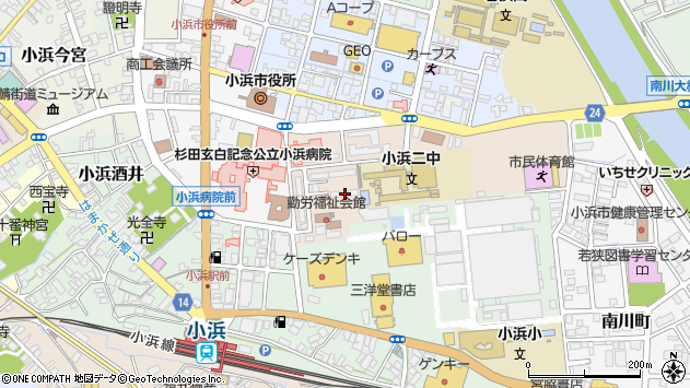 〒917-0074 福井県小浜市後瀬町の地図