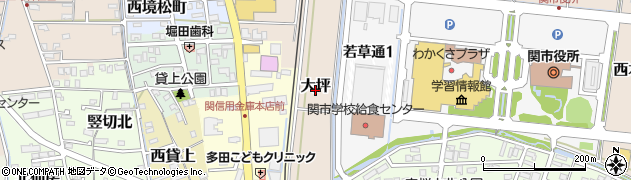 岐阜県関市大坪周辺の地図