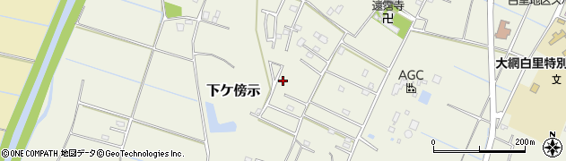 千葉県大網白里市下ケ傍示周辺の地図