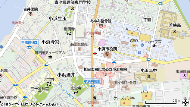 〒917-0078 福井県小浜市大手町の地図