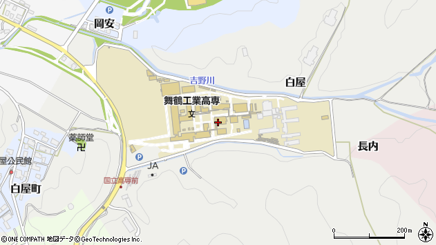 〒625-0016 京都府舞鶴市白屋の地図