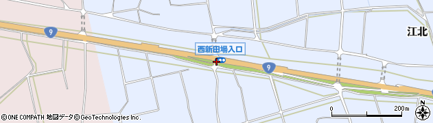 西新田場入口周辺の地図