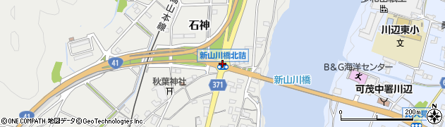 新山川橋北詰周辺の地図