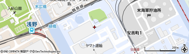 神奈川県横浜市鶴見区安善町1丁目周辺の地図